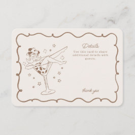 ベージュのカクテルとカウガール ロデオ 詳細挿入 エンクロージャーカード