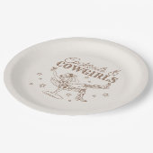 ベージュのカクテルとカウガール 誕生日バチェロレッテパーティー ペーパープレート (アングル)