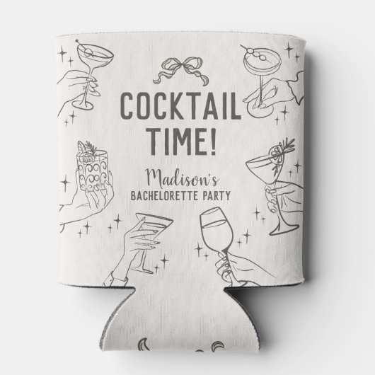 ベージュのカクテルパーティー レトロな独身最後の旅のお土産 缶クーラー (裏面)