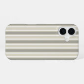 ベージュのキャンディストライプ iPhone 16ケース (裏面横)