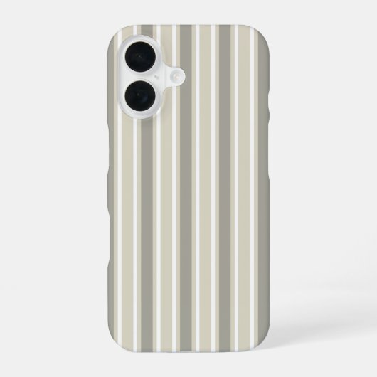 ベージュのキャンディストライプ iPhone 16ケース (裏面)
