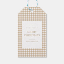 ベージュのギンガムチェックのクリスマス