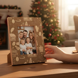 ベージュのクリスマスデスクフレーム - 楽しいホリデーデザイン レーザー彫刻フレーム