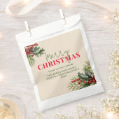 ベージュのクリスマスパーティーにホリーとパインが好意で フェイバーバッグ (クリップ留めされた状態)