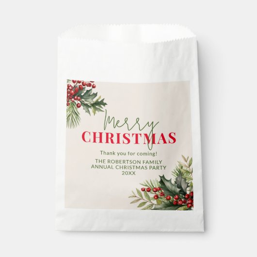 ベージュのクリスマスパーティーにホリーとパインが好意で フェイバーバッグ (正面)