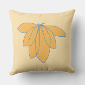 ベージュのゴールド フラワー  アウトドアクッション (裏面)