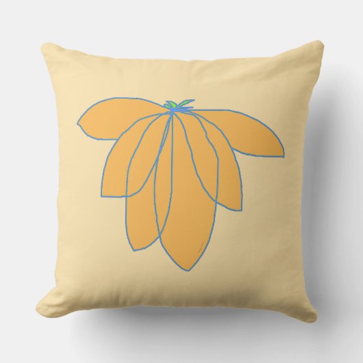 ベージュのゴールド フラワー  アウトドアクッション (正面)