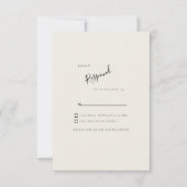 ベージュのシンプルモダン結婚式RSVP 出欠カード (正面)