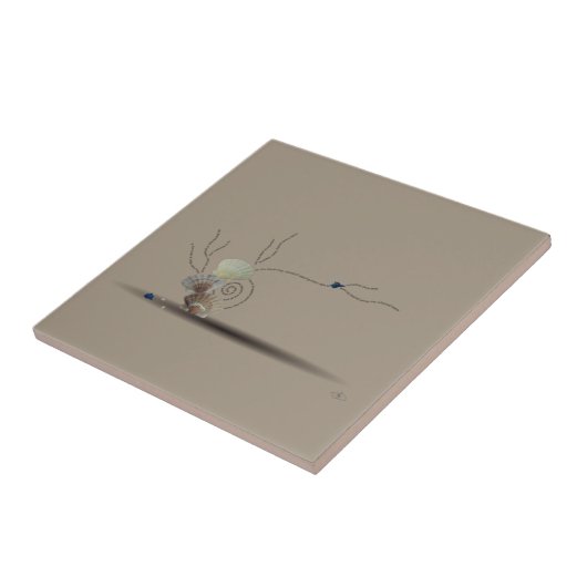 ベージュのシーシェルピンクのタイルとしてビーチの装飾バスルーム タイル (側面)