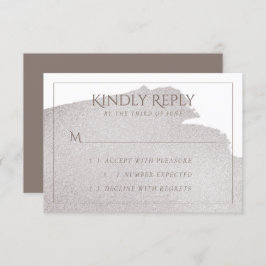 ベージュのスプラッシュ |エレガントトープヴィンテージ水色 出欠カード