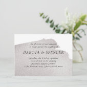 ベージュのスプラッシュ |エレガントトープヴィンテージ水色 招待状 (スタンド正面)