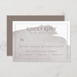 ベージュのスプラッシュ |エレガントトープ水彩エンツリー 出欠カード