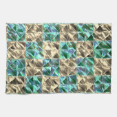ベージュのタイルまたはステンドチェスにドレスミントグリーン キッチンタオル (横)