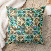 ベージュのタイルまたはステンドチェスにドレスミントグリーン クッション (ブランケット)