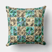 ベージュのタイルまたはステンドチェスにドレスミントグリーン クッション (裏面)