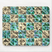 ベージュのタイルまたはステンドチェスにドレスミントグリーン マウスパッド (正面)
