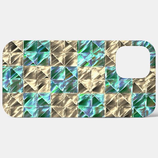 ベージュのタイルまたはステンドチェスにドレスミントグリーン Case-Mate iPhoneケース (裏面 (横))