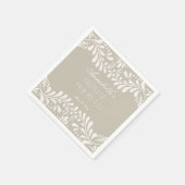 ベージュのタラベラタイル スペインのフィエスタ ブライダルシャワー スタンダードカクテルナプキン (角)