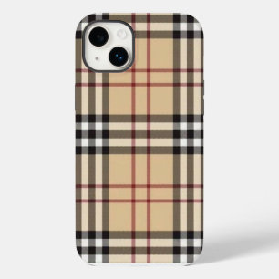ベージュのチェック柄のスマホケース iPhone 14 PLUSケース