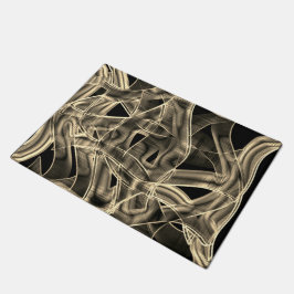 ベージュのテープ状の曲線、コントラストのレリーフ、 浮き彫り線 ドアマット