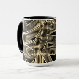 ベージュのテープ状の曲線、コントラストのレリーフ、 浮き彫り線 マグカップ