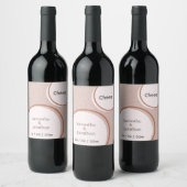 ベージュのドットと円結婚のワインラベル ワインラベル (ボトル)