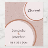 ベージュのドットと円結婚のワインラベル ワインラベル (シングルラベル)