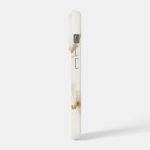 ベージュのドライフラワーボタニカル iPhoneケース (左側面)
