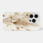 ベージュのドライフラワーボタニカル iPhoneケース (裏面横)