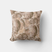 ベージュのバックグロを織り込んだテキスタイルパターン クッション (正面)