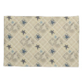 ベージュのパッチワーク 枕カバー (裏面)