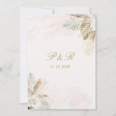 ベージュのパンパス エレガントなウェディング 招待状（スペイン語） 招待状 (裏面)