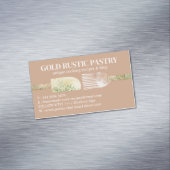 ベージュのパン屋さんのパティシエのための焼き物道具 マグネット名刺 (インサイチュ)