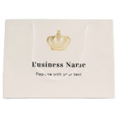 ベージュのビジネス用ロイヤルクラウン ラージペーパーバッグ (正面)
