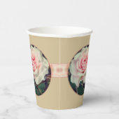ベージュのピンクのバラ 紙コップ (右)