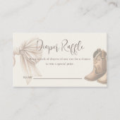 ベージュのブーツまたは弓のジェンダーおむつラッフルを明らかにする エンクロージャーカード (正面)