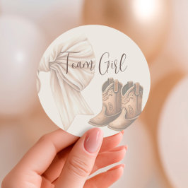 ベージュのブーツまたは弓ジェンダーがチームの女の子を明らかにする ラウンドシール