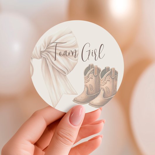 ベージュのブーツまたは弓ジェンダーがチームの女の子を明らかにする ラウンドシール