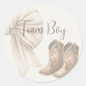 ベージュのブーツまたは弓ジェンダーがチームの少年を明らかにする ラウンドシール (正面)