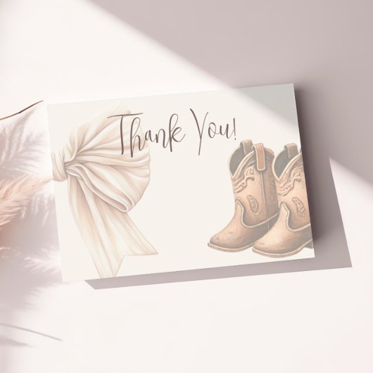 ベージュのブーツまたは船首の水色の性別を明らかにする サンキューカード