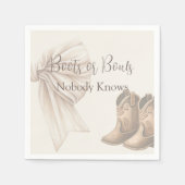 ベージュのブーツまたは船首の水色の性別を明らかにする スタンダードカクテルナプキン (正面)