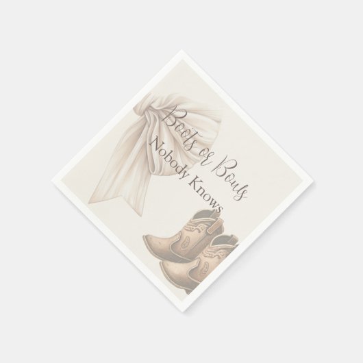 ベージュのブーツまたは船首の水色の性別を明らかにする スタンダードカクテルナプキン (角)