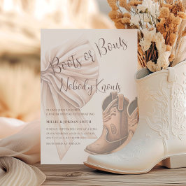 ベージュのブーツまたは船首の水色の性別を明らかにする 招待状