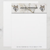 ベージュのマーリングとオオカミ レターヘッド (正面/裏面)