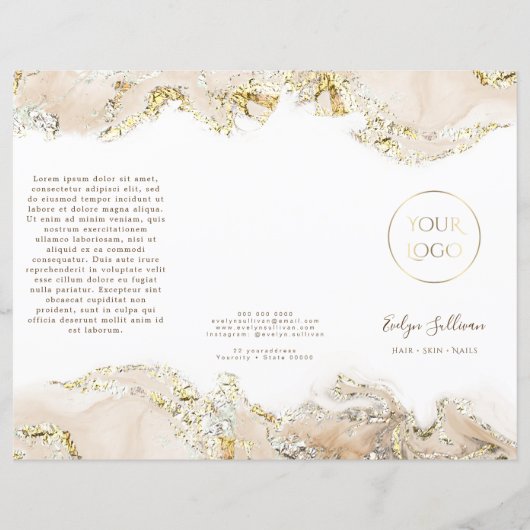 ベージュのマーリングデザインパンフレット (正面)