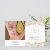 ベージュのマーリングデザイン2折パンフレット (スタンド正面)