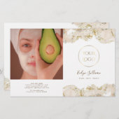 ベージュのマーリングデザイン2折パンフレット (正面/裏面)