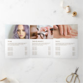 ベージュのマーリングデザイン3折パンフレット 三つ折りカード (内部)