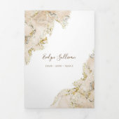 ベージュのマーリングデザイン3折パンフレット 三つ折りカード (カバー)