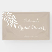 ベージュのミニマルなグリーン ブライダルシャワー 横断幕 (横)